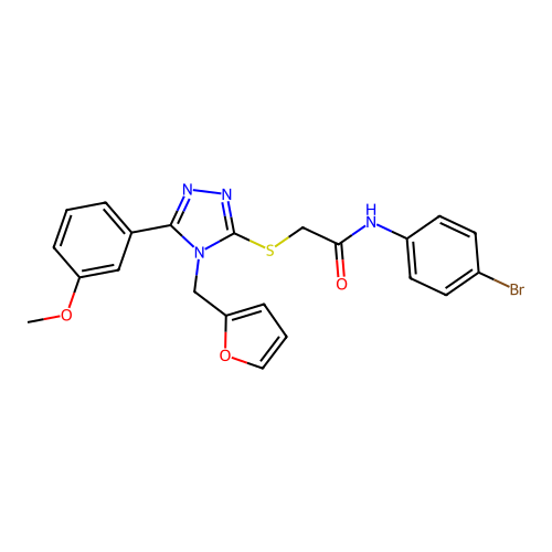 N-(4-bromophenyl)-2-{[4-(furan-2-ylmethyl)-5-(3-methoxyphenyl)-4H-1,2,4-triazol-3-yl]sulfanyl}acetamide structure