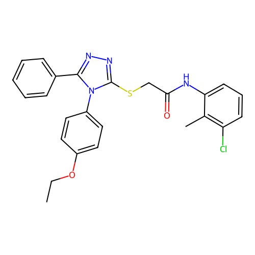 N-(3-chloro-2-methylphenyl)-2-{[4-(4-ethoxyphenyl)-5-phenyl-4H-1,2,4-triazol-3-yl]sulfanyl}acetamide structure