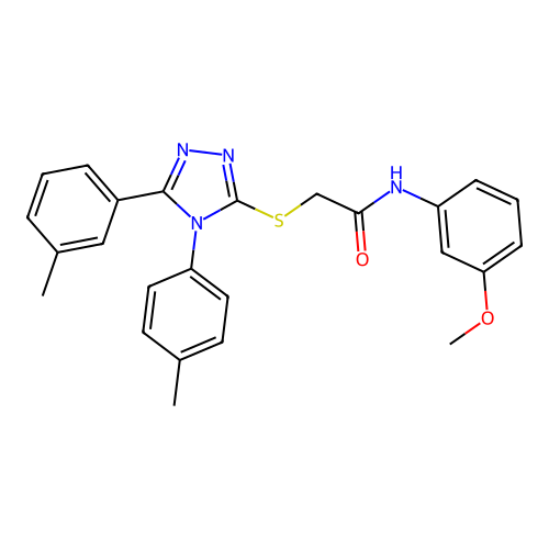 N-(3-methoxyphenyl)-2-{[5-(3-methylphenyl)-4-(4-methylphenyl)-4H-1,2,4-triazol-3-yl]sulfanyl}acetamide structure