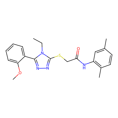 N-(2,5-dimethylphenyl)-2-{[4-ethyl-5-(2-methoxyphenyl)-4H-1,2,4-triazol-3-yl]sulfanyl}acetamide structure