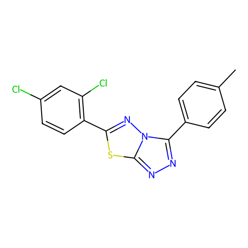 6-(2,4-dichlorophenyl)-3-(4-methylphenyl)-[1,2,4]triazolo[3,4-b][1,3,4]thiadiazole structure