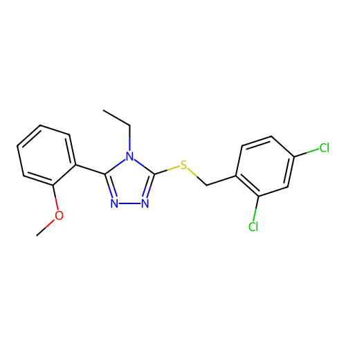 3-[(2,4-dichlorobenzyl)sulfanyl]-4-ethyl-5-(2-methoxyphenyl)-4H-1,2,4-triazole structure