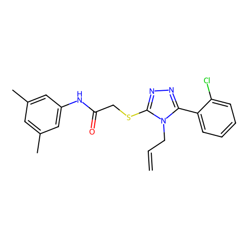 2-{[5-(2-chlorophenyl)-4-(prop-2-en-1-yl)-4H-1,2,4-triazol-3-yl]sulfanyl}-N-(3,5-dimethylphenyl)acetamide structure