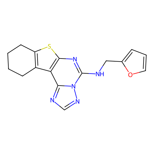 N-(furan-2-ylmethyl)-8,9,10,11-tetrahydro[1]benzothieno[3,2-e][1,2,4]triazolo[1,5-c]pyrimidin-5-amine structure
