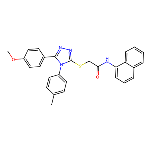 2-{[5-(4-methoxyphenyl)-4-(4-methylphenyl)-4H-1,2,4-triazol-3-yl]sulfanyl}-N-(naphthalen-1-yl)acetamide structure