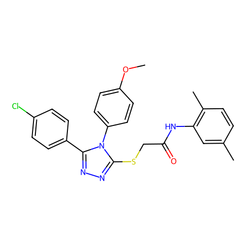 2-{[5-(4-chlorophenyl)-4-(4-methoxyphenyl)-4H-1,2,4-triazol-3-yl]sulfanyl}-N-(2,5-dimethylphenyl)acetamide structure