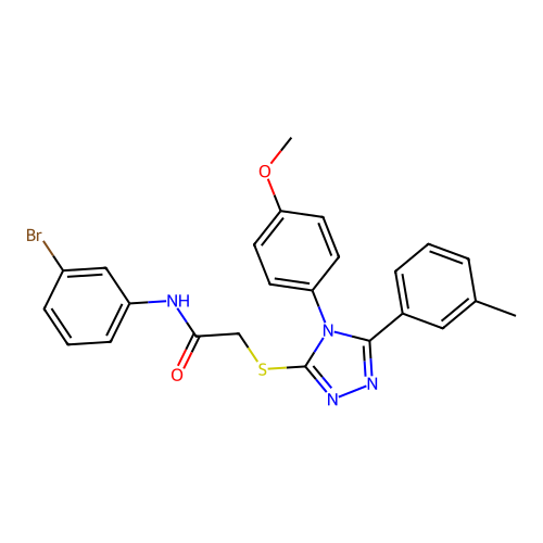 N-(3-bromophenyl)-2-[[4-(4-methoxyphenyl)-5-(3-methylphenyl)-1,2,4-triazol-3-yl]sulfanyl]acetamide structure