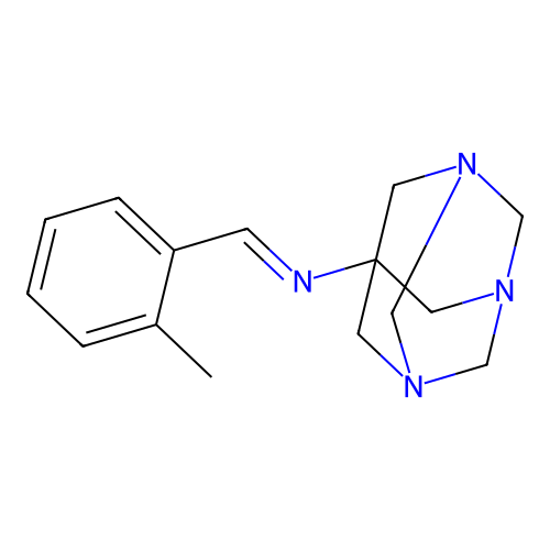 (1s,3s,5s,E)-N-(2-methylbenzylidene)-1,3,5-triazaadamantan-7-amine structure