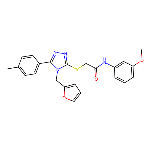 2-((4-(furan-2-ylmethyl)-5-(p-tolyl)-4H-1,2,4-triazol-3-yl)thio)-N-(3-methoxyphenyl)acetamide structure