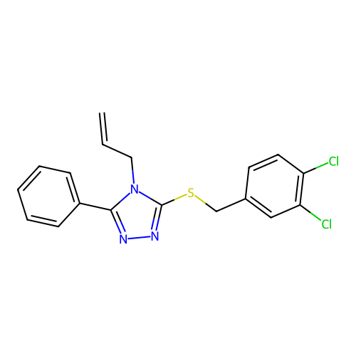 3-[(3,4-Dichlorophenyl)methylthio]-5-phenyl-4-prop-2-enyl-1,2,4-triazole structure