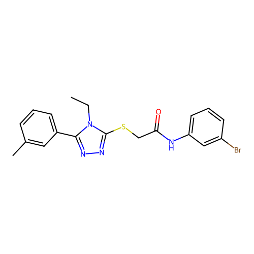 N-(3-bromophenyl)-2-[[4-ethyl-5-(3-methylphenyl)-1,2,4-triazol-3-yl]sulfanyl]acetamide structure