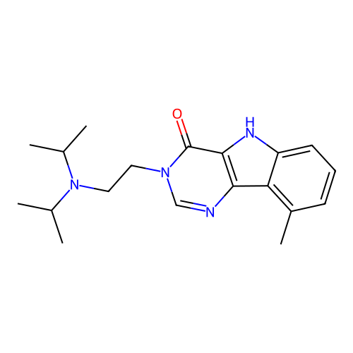 3-(2-(diisopropylamino)ethyl)-9-methyl-3H-pyrimido[5,4-b]indol-4(5H)-one structure