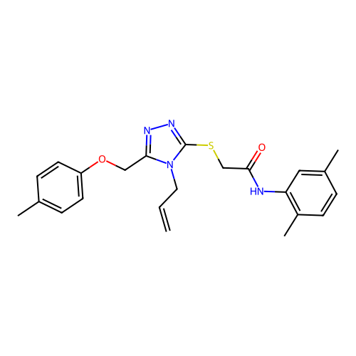 2-((4-allyl-5-((p-tolyloxy)methyl)-4H-1,2,4-triazol-3-yl)thio)-N-(2,5-dimethylphenyl)acetamide structure