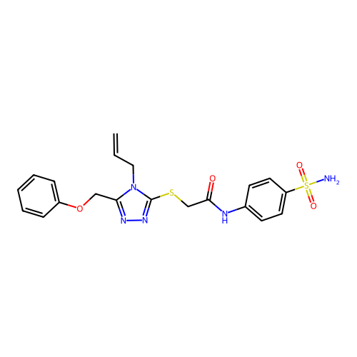 2-{[5-(phenoxymethyl)-4-(prop-2-en-1-yl)-4H-1,2,4-triazol-3-yl]sulfanyl}-N-(4-sulfamoylphenyl)acetamide structure