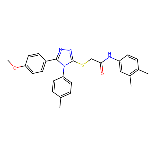 N-(3,4-dimethylphenyl)-2-{[5-(4-methoxyphenyl)-4-(4-methylphenyl)-4H-1,2,4-triazol-3-yl]sulfanyl}acetamide structure