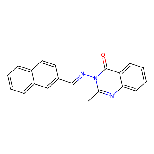 (E)-2-methyl-3-((naphthalen-2-ylmethylene)amino)quinazolin-4(3H)-one structure