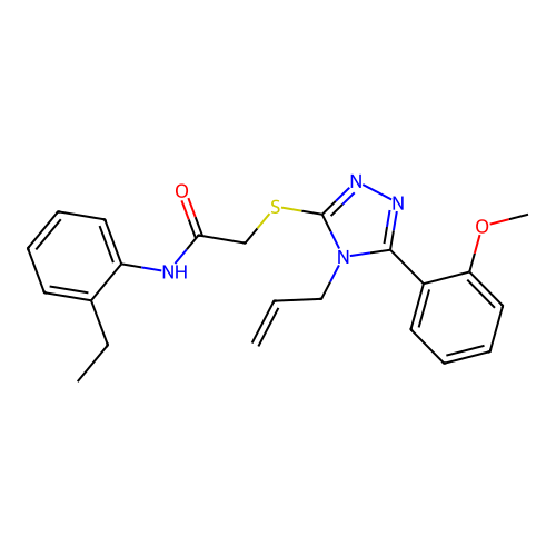 N-(2-ethylphenyl)-2-{[5-(2-methoxyphenyl)-4-(prop-2-en-1-yl)-4H-1,2,4-triazol-3-yl]sulfanyl}acetamide structure