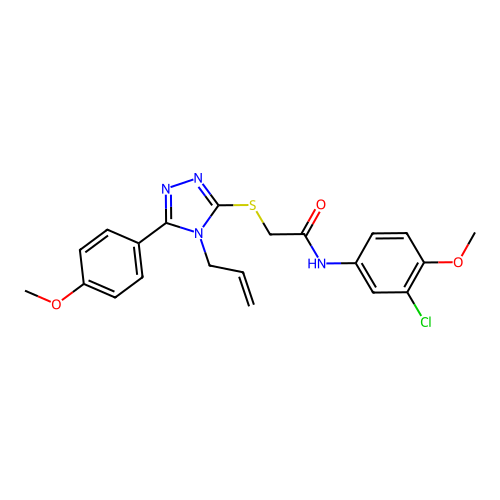 N-(3-chloro-4-methoxyphenyl)-2-{[5-(4-methoxyphenyl)-4-(prop-2-en-1-yl)-4H-1,2,4-triazol-3-yl]sulfanyl}acetamide structure
