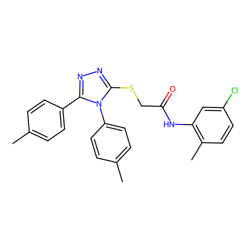 2-{[4,5-bis(4-methylphenyl)-4H-1,2,4-triazol-3-yl]sulfanyl}-N-(5-chloro-2-methylphenyl)acetamide structure