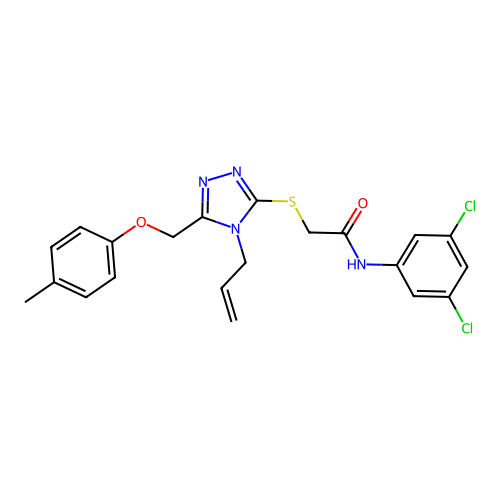 2-((4-allyl-5-((p-tolyloxy)methyl)-4H-1,2,4-triazol-3-yl)thio)-N-(3,5-dichlorophenyl)acetamide structure