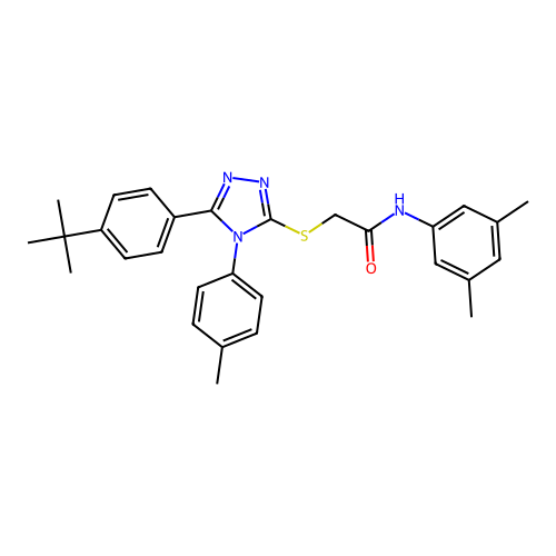 2-{[5-(4-tert-butylphenyl)-4-(4-methylphenyl)-4H-1,2,4-triazol-3-yl]sulfanyl}-N-(3,5-dimethylphenyl)acetamide structure