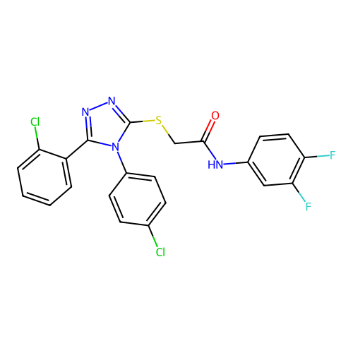2-{[5-(2-chlorophenyl)-4-(4-chlorophenyl)-4H-1,2,4-triazol-3-yl]sulfanyl}-N-(3,4-difluorophenyl)acetamide structure