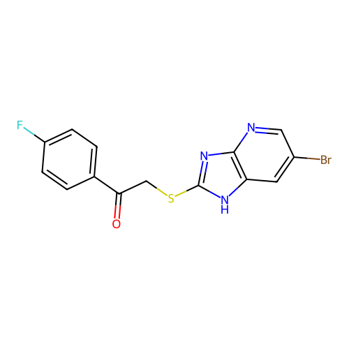 2-[(6-bromo-1H-imidazo[4,5-b]pyridin-2-yl)sulfanyl]-1-(4-fluorophenyl)ethanone structure