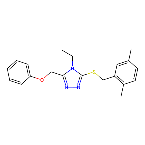 3-[(2,5-dimethylbenzyl)sulfanyl]-4-ethyl-5-(phenoxymethyl)-4H-1,2,4-triazole structure