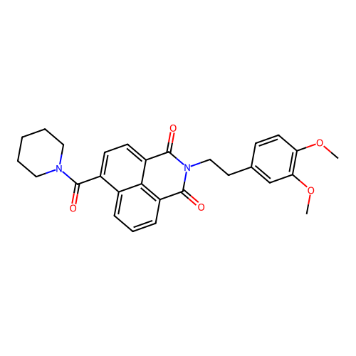 2-[2-(3,4-dimethoxyphenyl)ethyl]-6-(piperidine-1-carbonyl)benzo[de]isoquinoline-1,3-dione structure