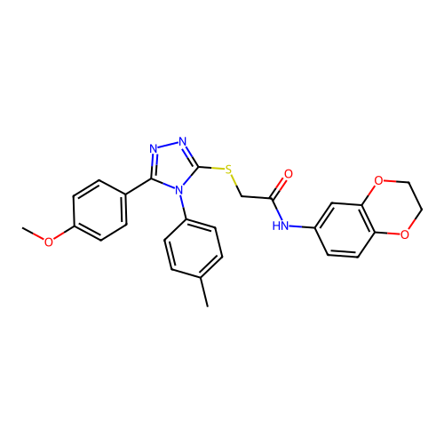N-(2,3-dihydro-1,4-benzodioxin-6-yl)-2-{[5-(4-methoxyphenyl)-4-(4-methylphenyl)-4H-1,2,4-triazol-3-yl]sulfanyl}acetamide structure