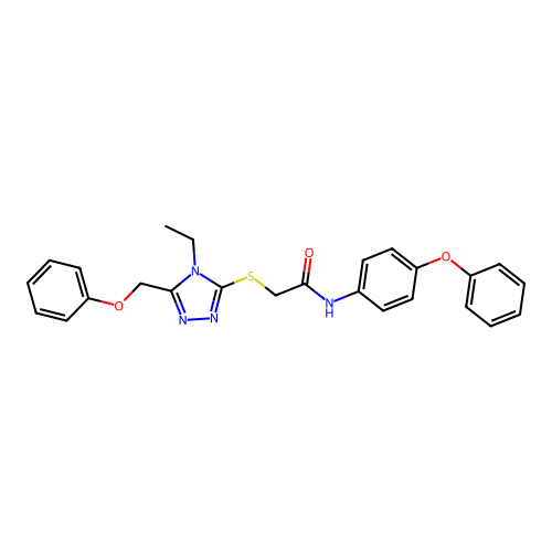 2-[[4-ethyl-5-(phenoxymethyl)-1,2,4-triazol-3-yl]sulfanyl]-N-(4-phenoxyphenyl)acetamide structure