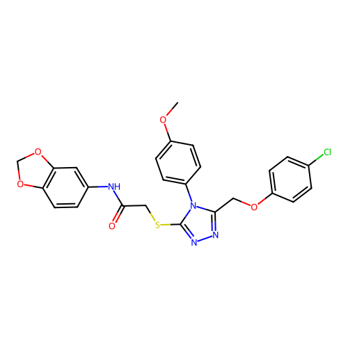 N-(1,3-benzodioxol-5-yl)-2-({5-[(4-chlorophenoxy)methyl]-4-(4-methoxyphenyl)-4H-1,2,4-triazol-3-yl}sulfanyl)acetamide structure