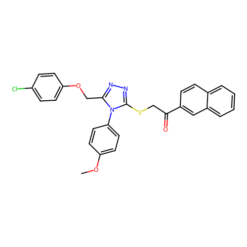 2-((5-((4-chlorophenoxy)methyl)-4-(4-methoxyphenyl)-4H-1,2,4-triazol-3-yl)thio)-1-(naphthalen-2-yl)ethanone structure