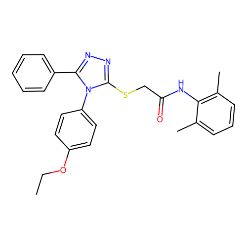 N-(2,6-dimethylphenyl)-2-[[4-(4-ethoxyphenyl)-5-phenyl-1,2,4-triazol-3-yl]sulfanyl]acetamide structure