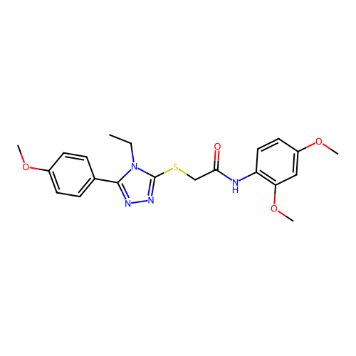 N-(2,4-dimethoxyphenyl)-2-[[4-ethyl-5-(4-methoxyphenyl)-1,2,4-triazol-3-yl]sulfanyl]acetamide structure