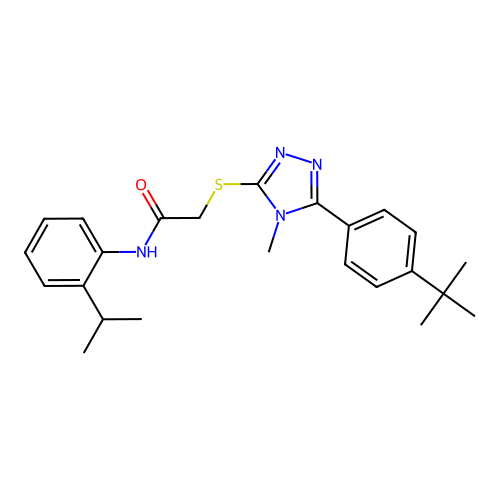 2-{[5-(4-tert-butylphenyl)-4-methyl-4H-1,2,4-triazol-3-yl]sulfanyl}-N-[2-(propan-2-yl)phenyl]acetamide structure