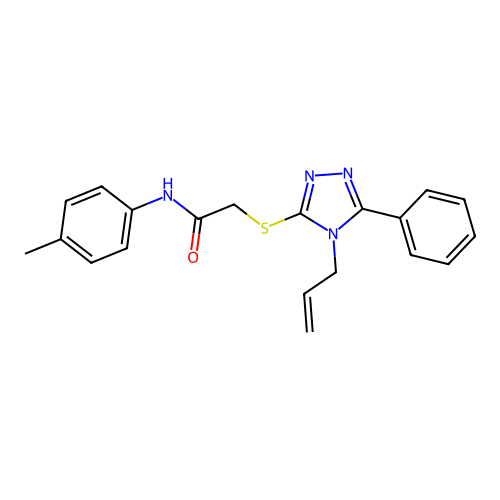 2-((4-allyl-5-phenyl-4H-1,2,4-triazol-3-yl)thio)-N-(p-tolyl)acetamide structure