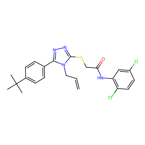 2-((4-allyl-5-(4-(tert-butyl)phenyl)-4H-1,2,4-triazol-3-yl)thio)-N-(2,5-dichlorophenyl)acetamide structure