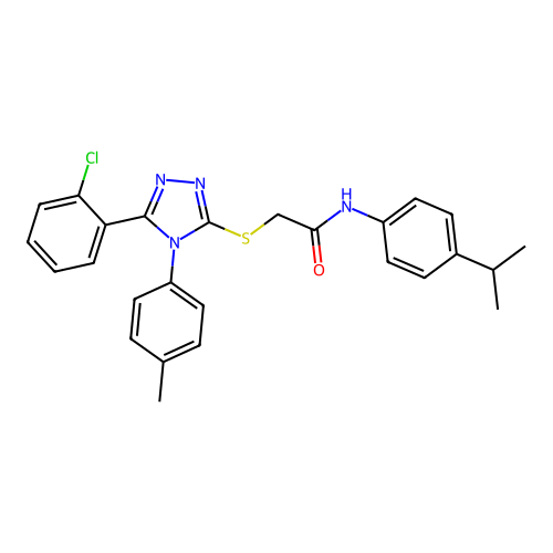 2-{[5-(2-chlorophenyl)-4-(4-methylphenyl)-4H-1,2,4-triazol-3-yl]sulfanyl}-N-[4-(propan-2-yl)phenyl]acetamide structure
