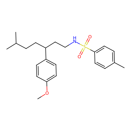 N-[3-(4-methoxyphenyl)-6-methylheptyl]-4-methylbenzenesulfonamide structure