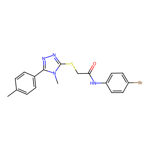 N-(4-bromophenyl)-2-[[4-methyl-5-(4-methylphenyl)-1,2,4-triazol-3-yl]sulfanyl]acetamide structure