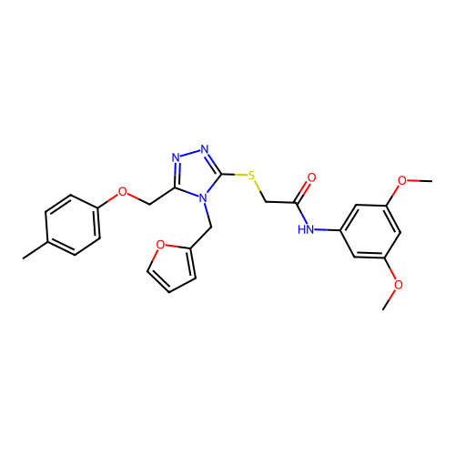 N-(3,5-dimethoxyphenyl)-2-((4-(furan-2-ylmethyl)-5-((p-tolyloxy)methyl)-4H-1,2,4-triazol-3-yl)thio)acetamide structure