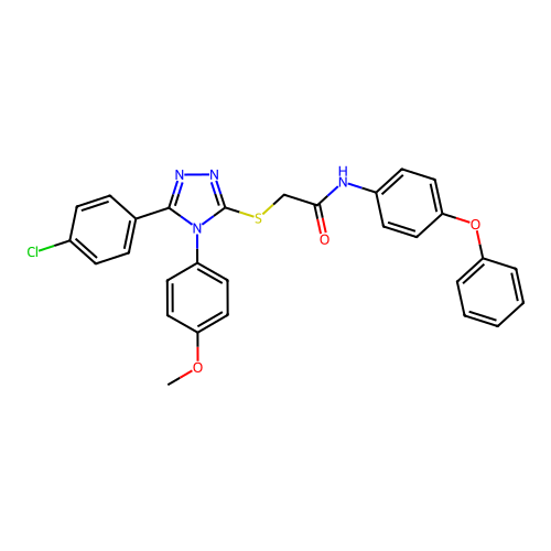 2-{[5-(4-chlorophenyl)-4-(4-methoxyphenyl)-4H-1,2,4-triazol-3-yl]sulfanyl}-N-(4-phenoxyphenyl)acetamide structure