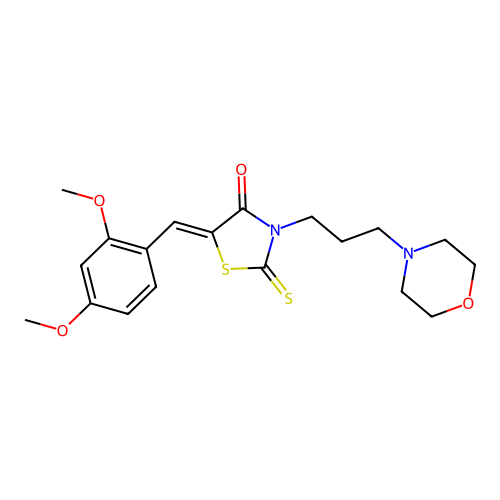 (Z)-5-(2,4-dimethoxybenzylidene)-3-(3-morpholinopropyl)-2-thioxothiazolidin-4-one structure