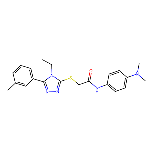 N-[4-(dimethylamino)phenyl]-2-{[4-ethyl-5-(3-methylphenyl)-4H-1,2,4-triazol-3-yl]sulfanyl}acetamide structure