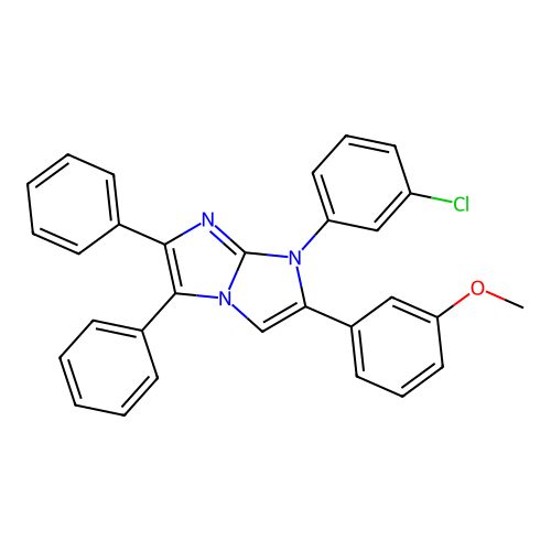 1-(3-chlorophenyl)-2-(3-methoxyphenyl)-5,6-diphenyl-1H-imidazo[1,2-a]imidazole structure