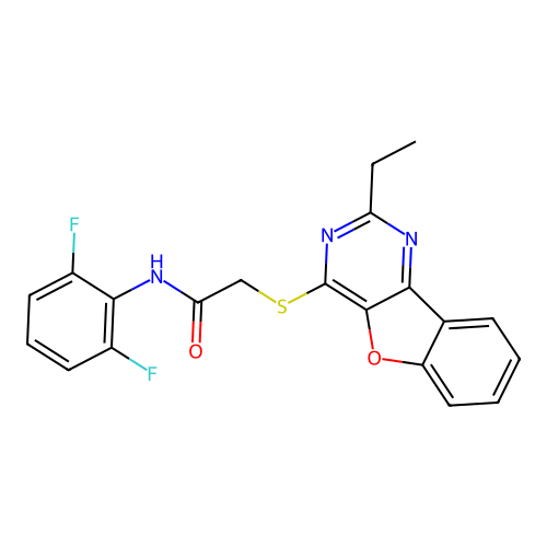 N-(2,6-difluorophenyl)-2-((2-ethylbenzofuro[3,2-d]pyrimidin-4-yl)thio)acetamide structure
