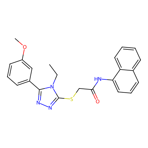 2-{[4-ethyl-5-(3-methoxyphenyl)-4H-1,2,4-triazol-3-yl]sulfanyl}-N-(naphthalen-1-yl)acetamide structure