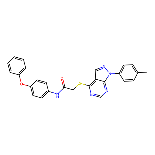 2-[1-(4-methylphenyl)pyrazolo[3,4-d]pyrimidin-4-yl]sulfanyl-N-(4-phenoxyphenyl)acetamide structure