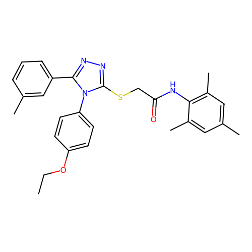 2-{[4-(4-ethoxyphenyl)-5-(3-methylphenyl)-4H-1,2,4-triazol-3-yl]sulfanyl}-N-(2,4,6-trimethylphenyl)acetamide structure